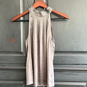 White House Black Market Gray Sleeveless Blouse